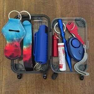 NWOT Red & Blue Galaxy Self-Defense Keychain Set
